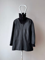 Black Leather Elegance Paris pullover Toto Praha Prague Vintage Vintage store Vintage clothing プラハ 古着 古着屋 ユーロ古着  ヨーロッパ古着 レザー プルオーバー  黒