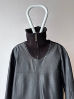 Black Leather Elegance Paris pullover Toto Praha Prague Vintage Vintage store Vintage clothing プラハ 古着 古着屋 ユーロ古着  ヨーロッパ古着 レザー プルオーバー  黒