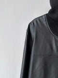 Black Leather Elegance Paris pullover Toto Praha Prague Vintage Vintage store Vintage clothing プラハ 古着 古着屋 ユーロ古着  ヨーロッパ古着 レザー プルオーバー  黒