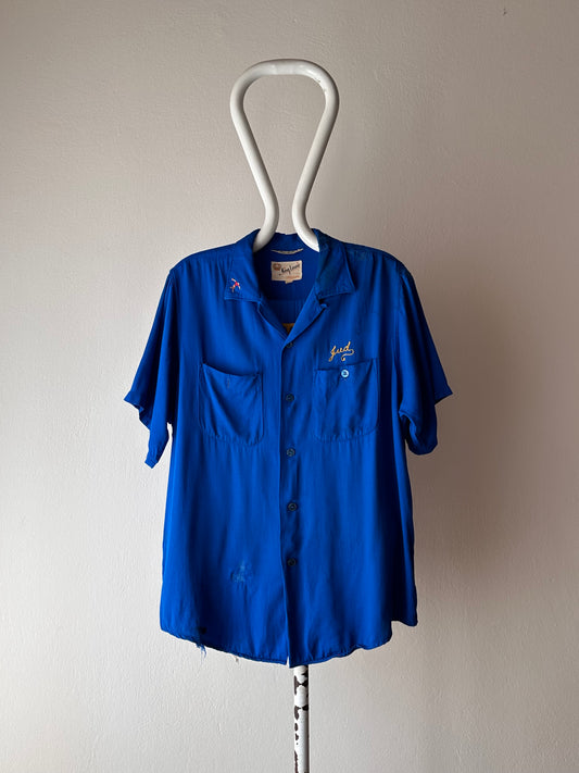 50's Bowling shirt 50年代 ボーリングシャツ Vintage Rayon shirt レーヨン 開襟 Praha Prague Vintage store プラハ 古着屋 ユーロ古着 ヨーロッパ古着