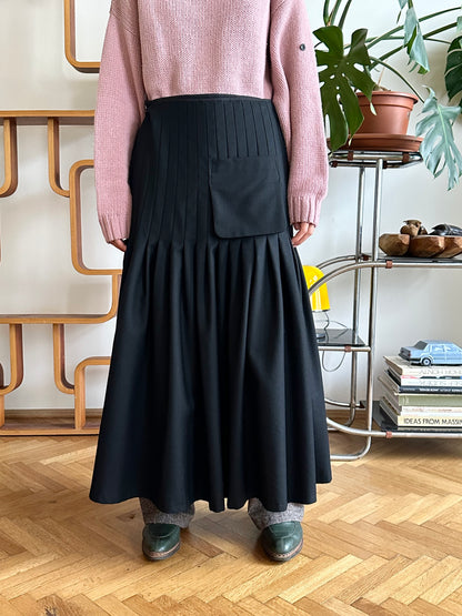 Yohji Yamamoto AW2005 wool pleats wrap skirt