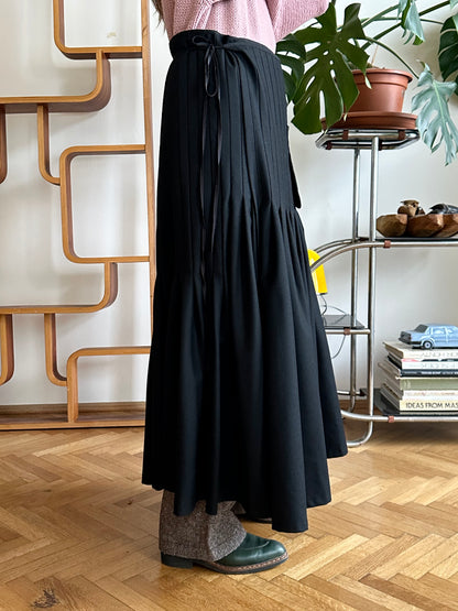 Yohji Yamamoto AW2005 wool pleats wrap skirt