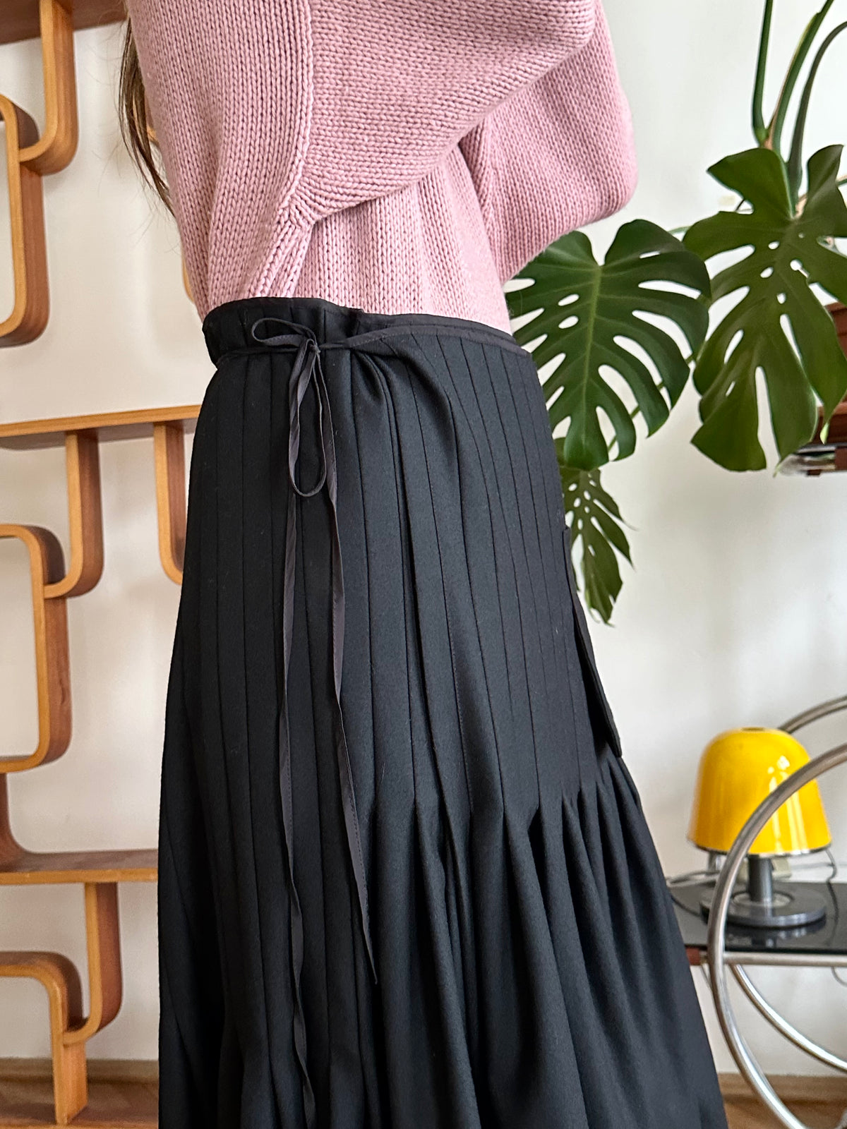 Yohji Yamamoto AW2005 wool pleats wrap skirt