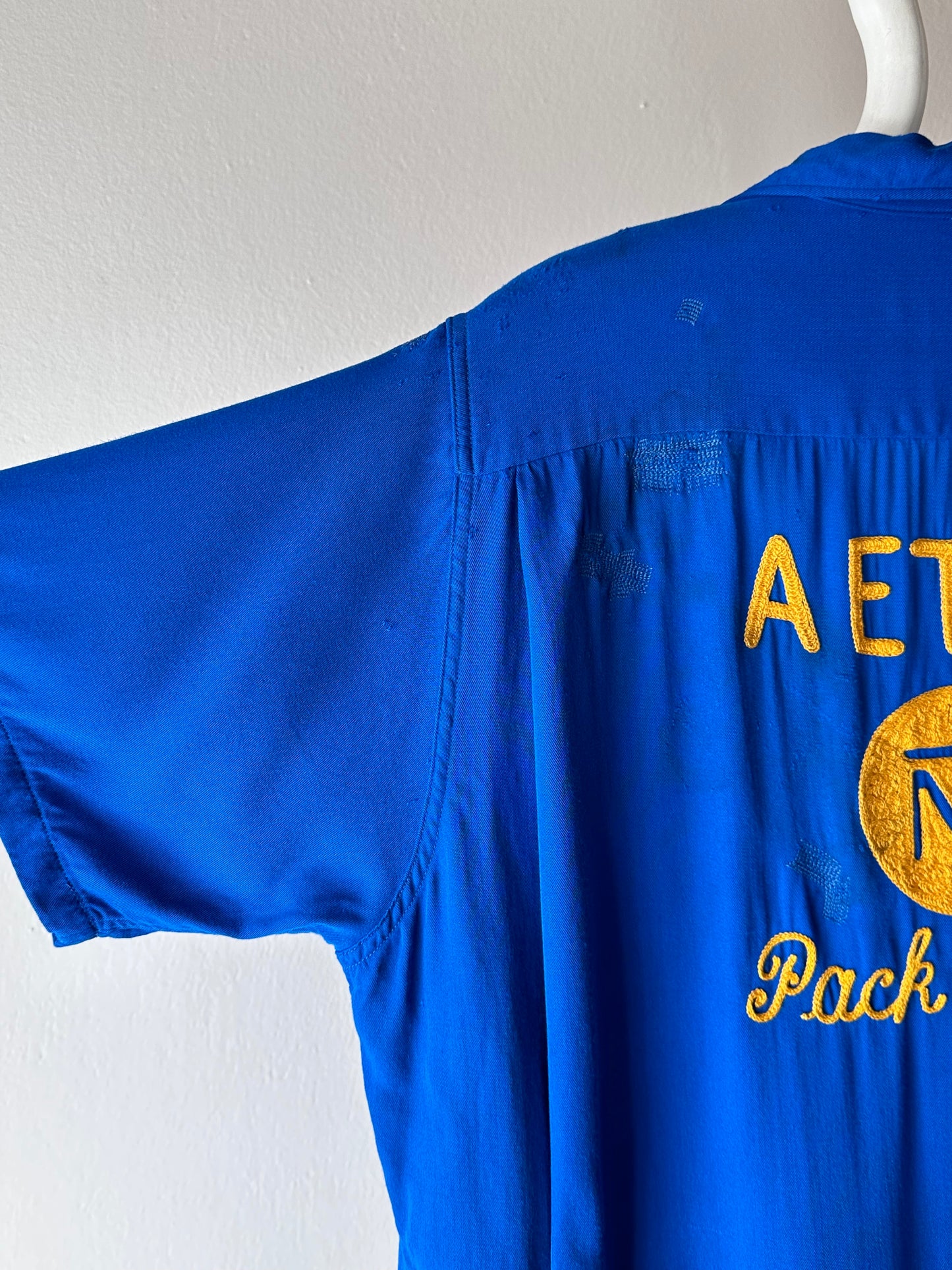 50's Bowling shirt 50年代 ボーリングシャツ Vintage Rayon shirt レーヨン 開襟 Praha Prague Vintage store プラハ 古着屋 ユーロ古着 ヨーロッパ古着