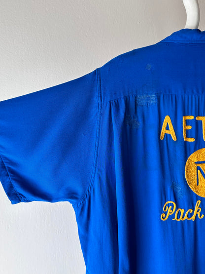 50's Bowling shirt 50年代 ボーリングシャツ Vintage Rayon shirt レーヨン 開襟 Praha Prague Vintage store プラハ 古着屋 ユーロ古着 ヨーロッパ古着