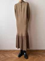 80's Italy brown knit dress