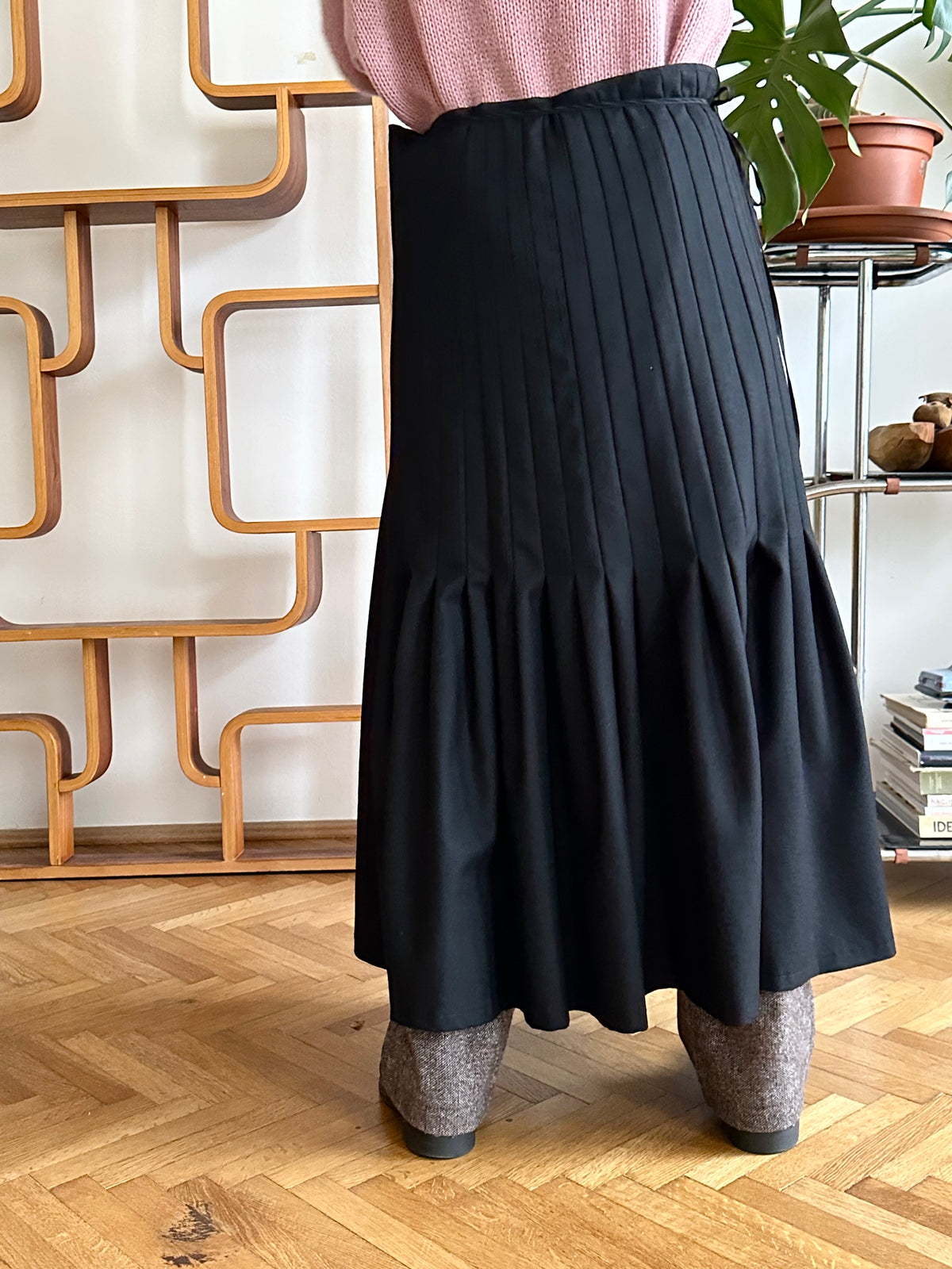 Yohji Yamamoto AW2005 wool pleats wrap skirt