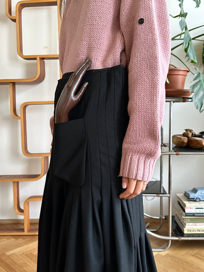 Yohji Yamamoto AW2005 wool pleats wrap skirt