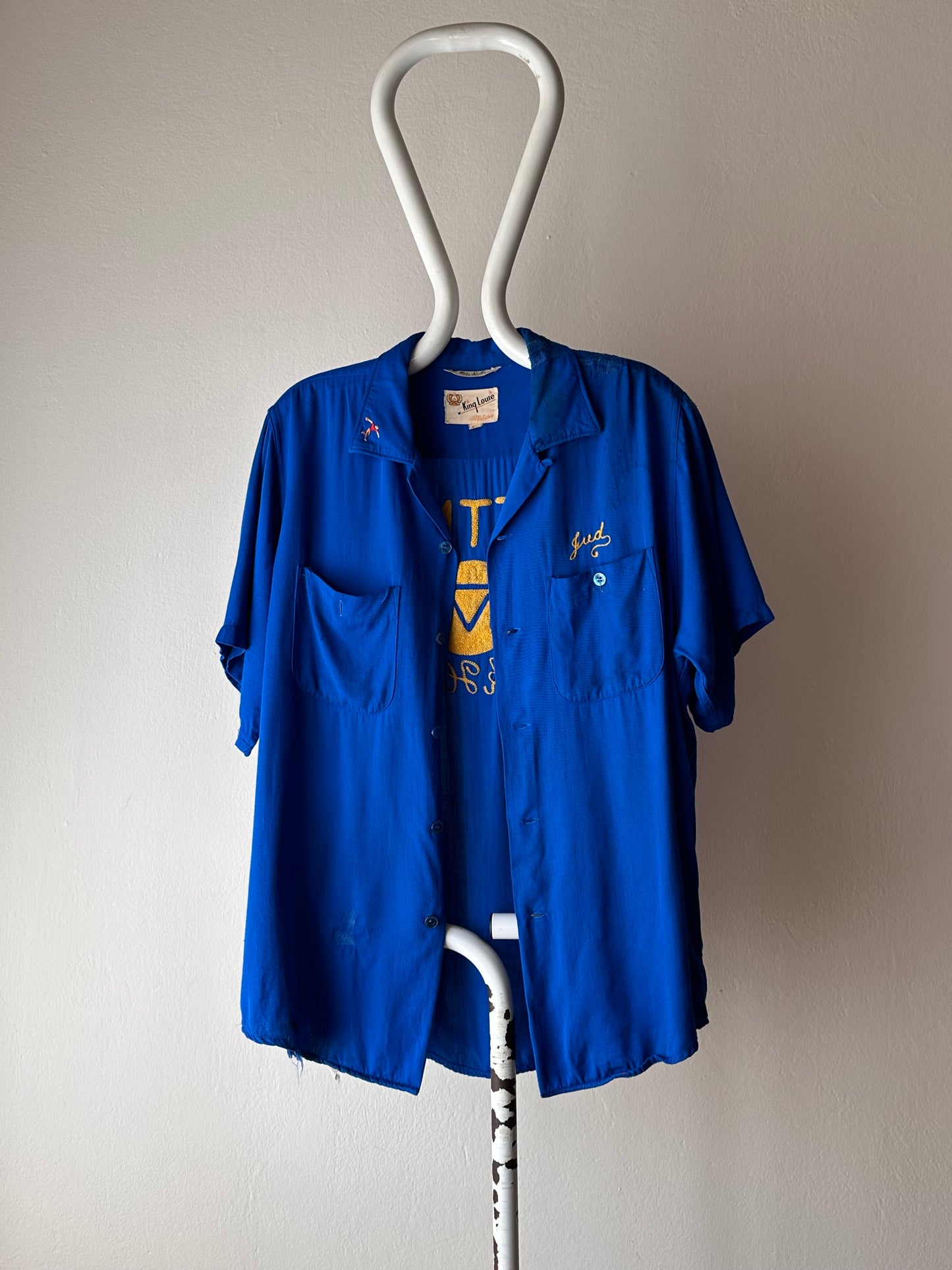 50's Bowling shirt 50年代 ボーリングシャツ Vintage Rayon shirt レーヨン 開襟 Praha Prague Vintage store プラハ 古着屋 ユーロ古着 ヨーロッパ古着