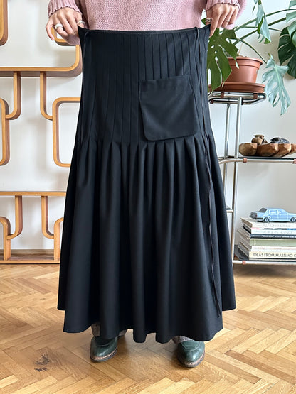 Yohji Yamamoto AW2005 wool pleats wrap skirt