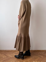 80's Italy brown knit dress