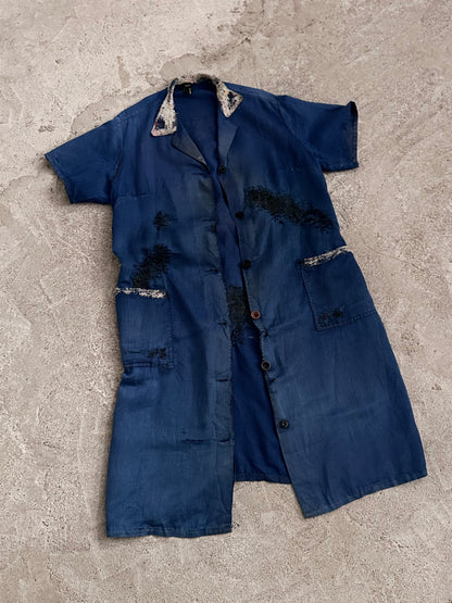 A work shirt with chaotic repairs