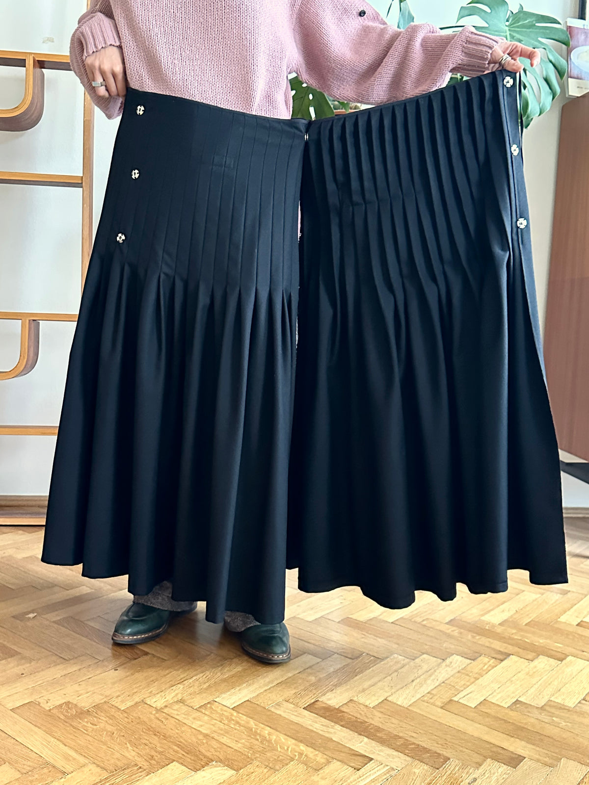 Yohji Yamamoto AW2005 wool pleats wrap skirt