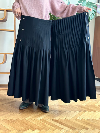 Yohji Yamamoto AW2005 wool pleats wrap skirt