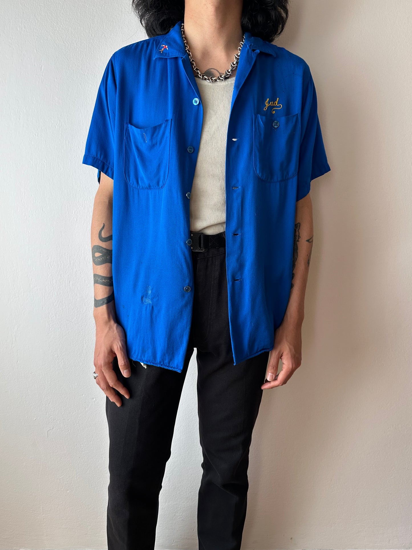 50's Bowling shirt 50年代 ボーリングシャツ Vintage Rayon shirt レーヨン 開襟 Praha Prague Vintage store プラハ 古着屋 ユーロ古着 ヨーロッパ古着