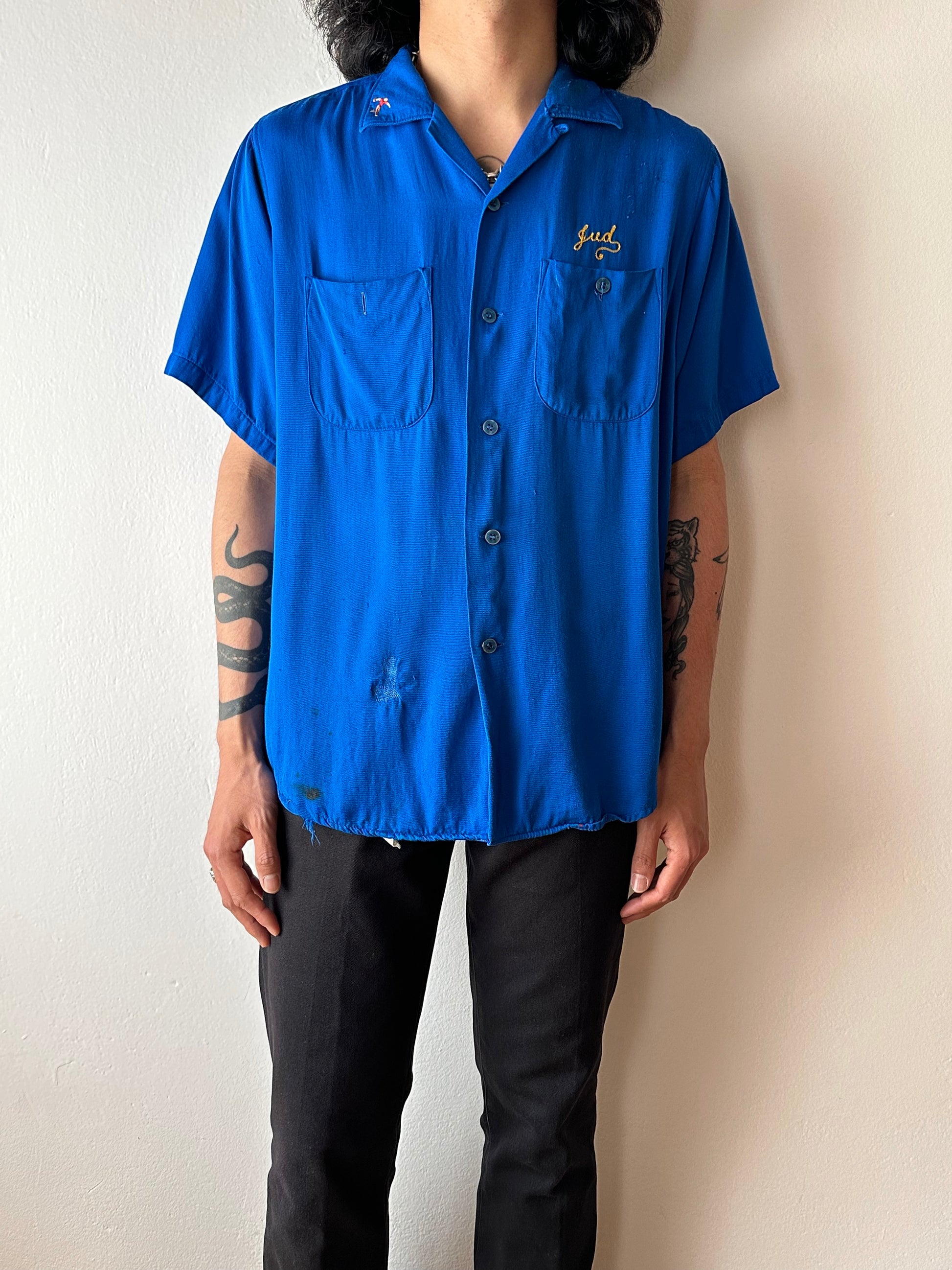 50's Bowling shirt 50年代 ボーリングシャツ Vintage Rayon shirt レーヨン 開襟 Praha Prague Vintage store プラハ 古着屋 ユーロ古着 ヨーロッパ古着