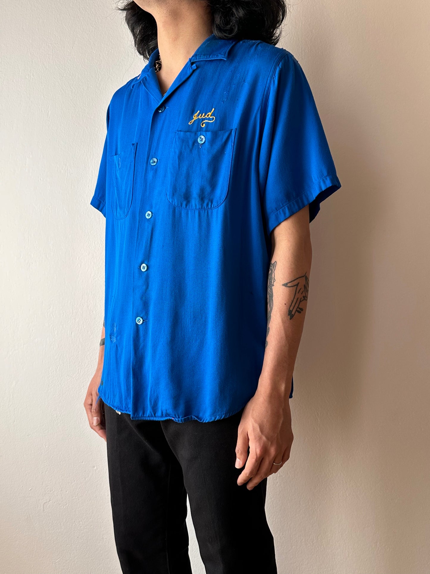 50's Bowling shirt 50年代 ボーリングシャツ Vintage Rayon shirt レーヨン 開襟 Praha Prague Vintage store プラハ 古着屋 ユーロ古着 ヨーロッパ古着