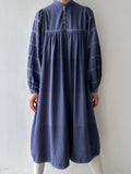 Indian cotton dress インド綿 ワンピース ドレス ヴィンテージ vintage ネイビー 青 ブルー navy blue