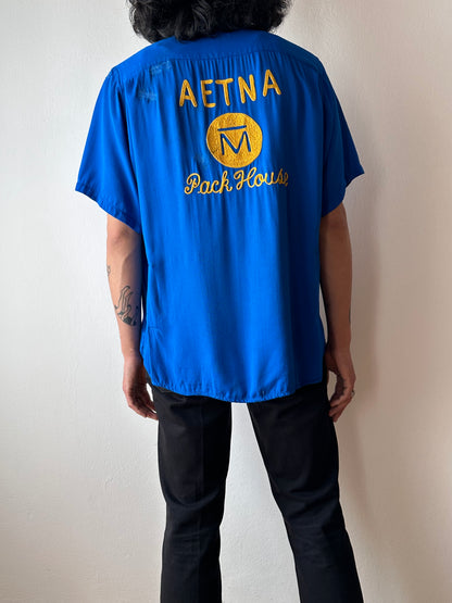 50's Bowling shirt 50年代 ボーリングシャツ Vintage Rayon shirt レーヨン 開襟 Praha Prague Vintage store プラハ 古着屋 ユーロ古着 ヨーロッパ古着