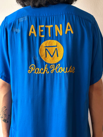 50's Bowling shirt 50年代 ボーリングシャツ Vintage Rayon shirt レーヨン 開襟 Praha Prague Vintage store プラハ 古着屋 ユーロ古着 ヨーロッパ古着