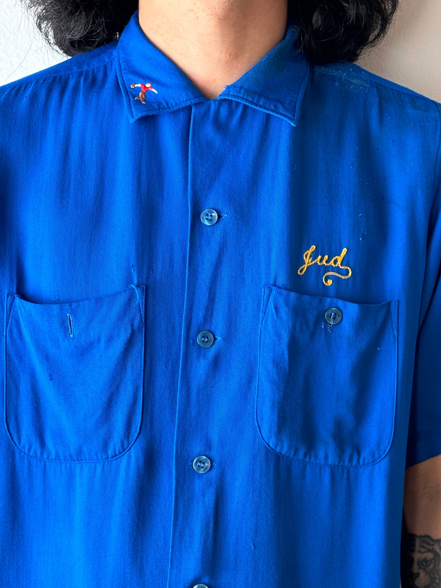 50's Bowling shirt 50年代 ボーリングシャツ Vintage Rayon shirt レーヨン 開襟 Praha Prague Vintage store プラハ 古着屋 ユーロ古着 ヨーロッパ古着