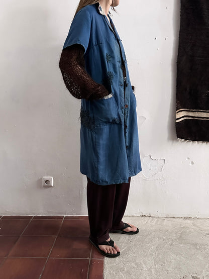 A work shirt with chaotic repairs