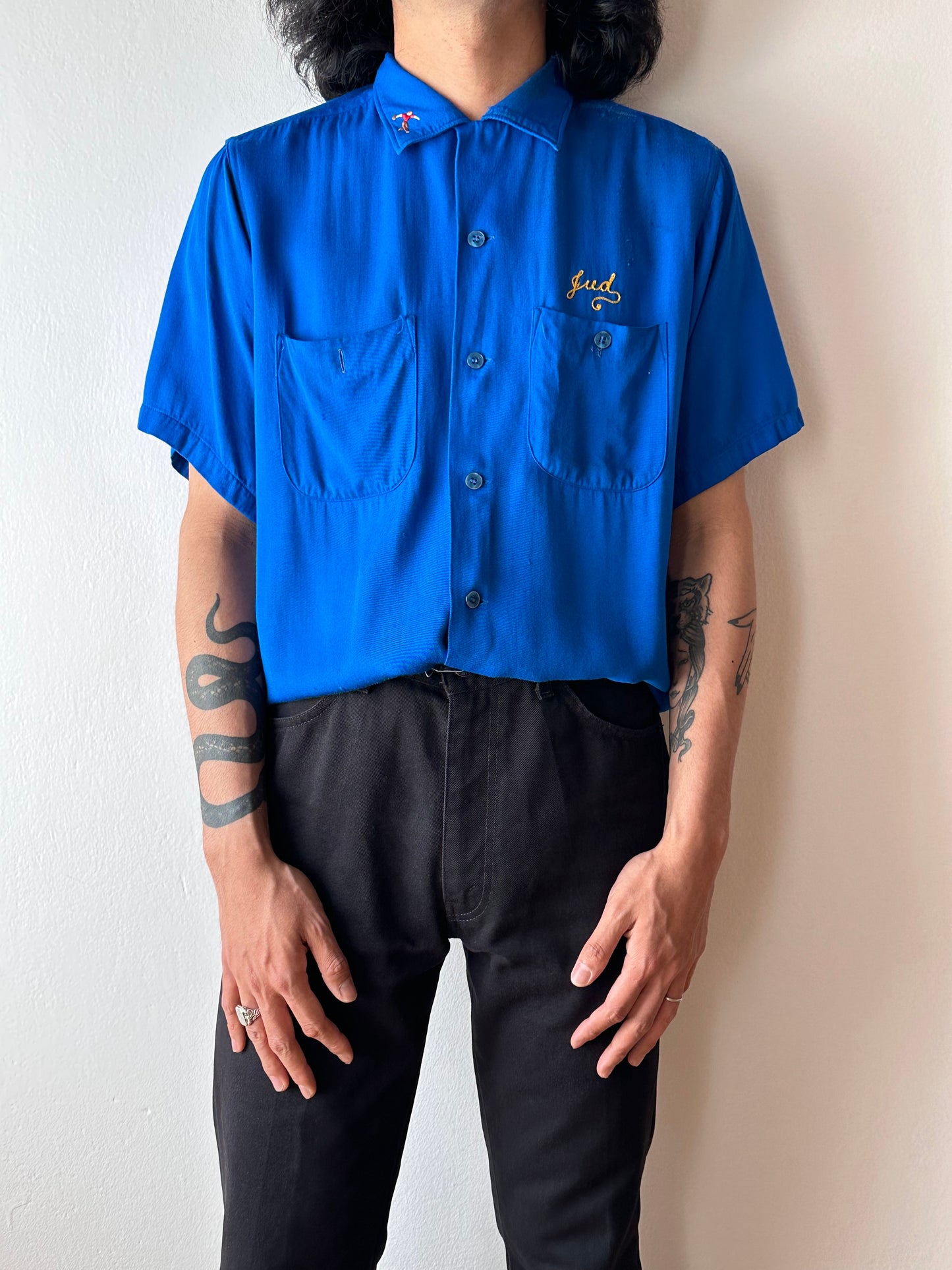 50's Bowling shirt 50年代 ボーリングシャツ Vintage Rayon shirt レーヨン 開襟 Praha Prague Vintage store プラハ 古着屋 ユーロ古着 ヨーロッパ古着