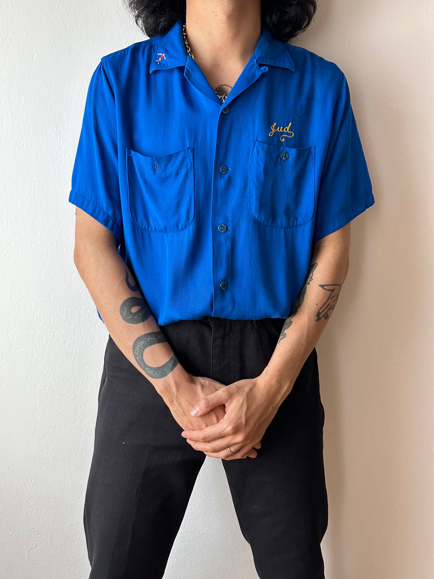 50's Bowling shirt 50年代 ボーリングシャツ Vintage Rayon shirt レーヨン 開襟 Praha Prague Vintage store プラハ 古着屋 ユーロ古着 ヨーロッパ古着