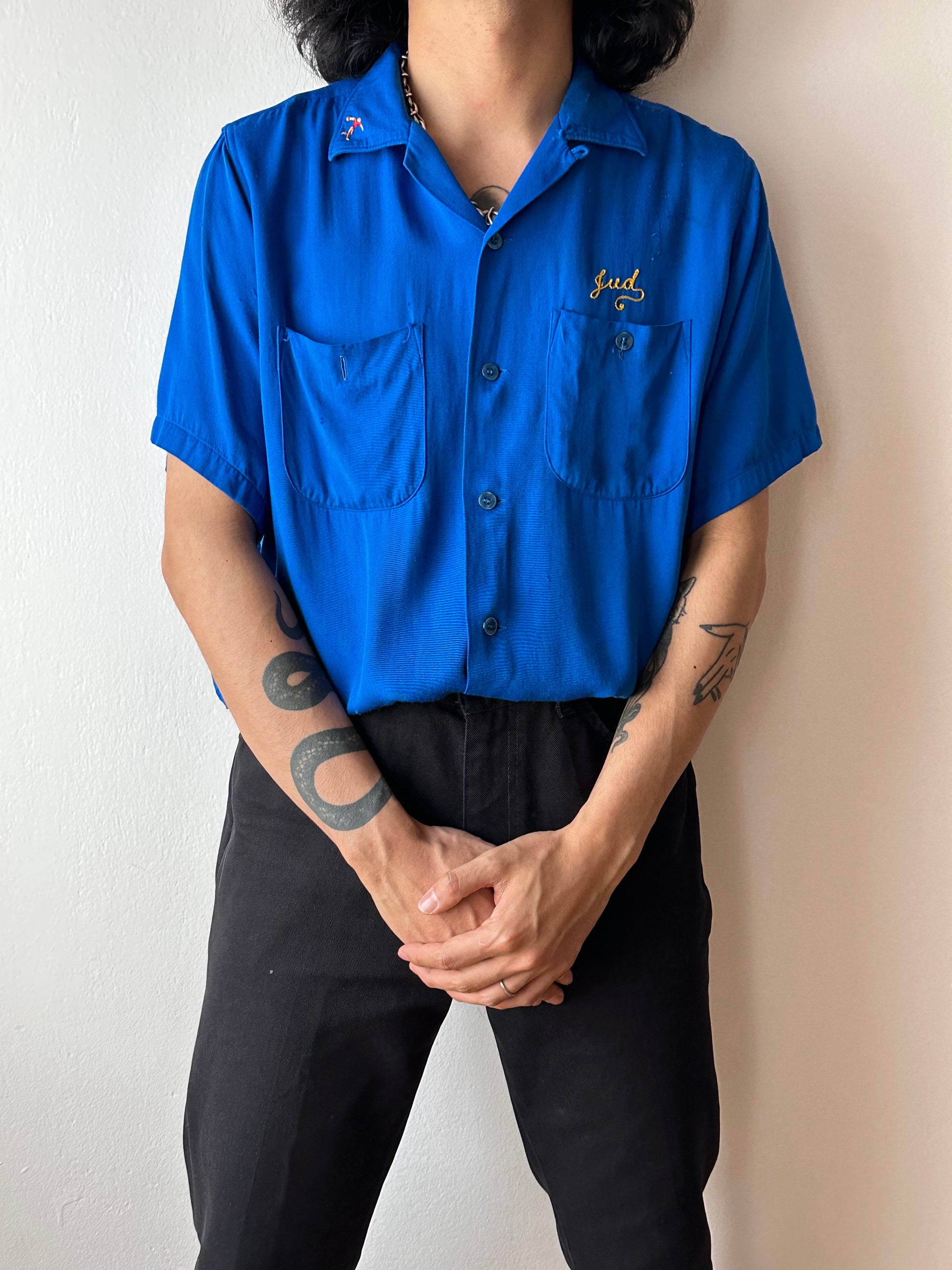 50's Bowling shirt 50年代 ボーリングシャツ Vintage Rayon shirt レーヨン 開襟 Praha Prague Vintage store プラハ 古着屋 ユーロ古着 ヨーロッパ古着