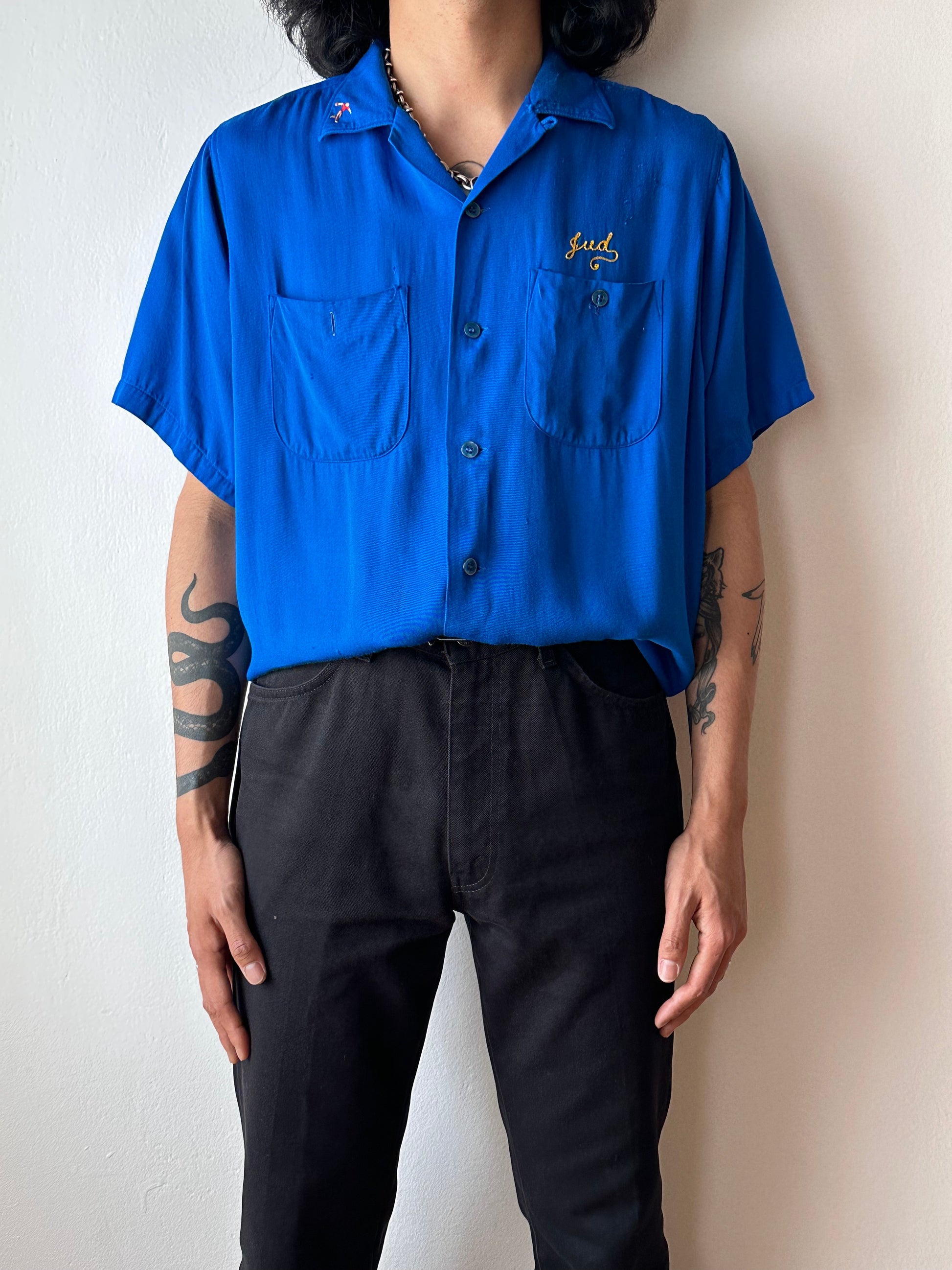 50's Bowling shirt 50年代 ボーリングシャツ Vintage Rayon shirt レーヨン 開襟 Praha Prague Vintage store プラハ 古着屋 ユーロ古着 ヨーロッパ古着