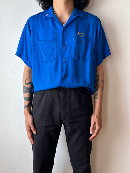 50's Bowling shirt 50年代 ボーリングシャツ Vintage Rayon shirt レーヨン 開襟 Praha Prague Vintage store プラハ 古着屋 ユーロ古着 ヨーロッパ古着