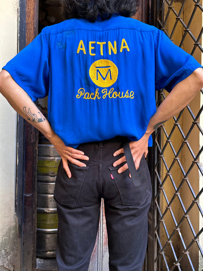 50's Bowling shirt 50年代 ボーリングシャツ Vintage Rayon shirt レーヨン 開襟 Praha Prague Vintage store プラハ 古着屋 ユーロ古着 ヨーロッパ古着