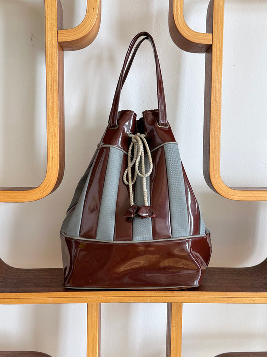 Vintage vinyl bucket bag