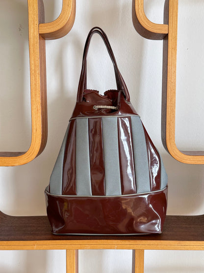 Vintage vinyl bucket bag