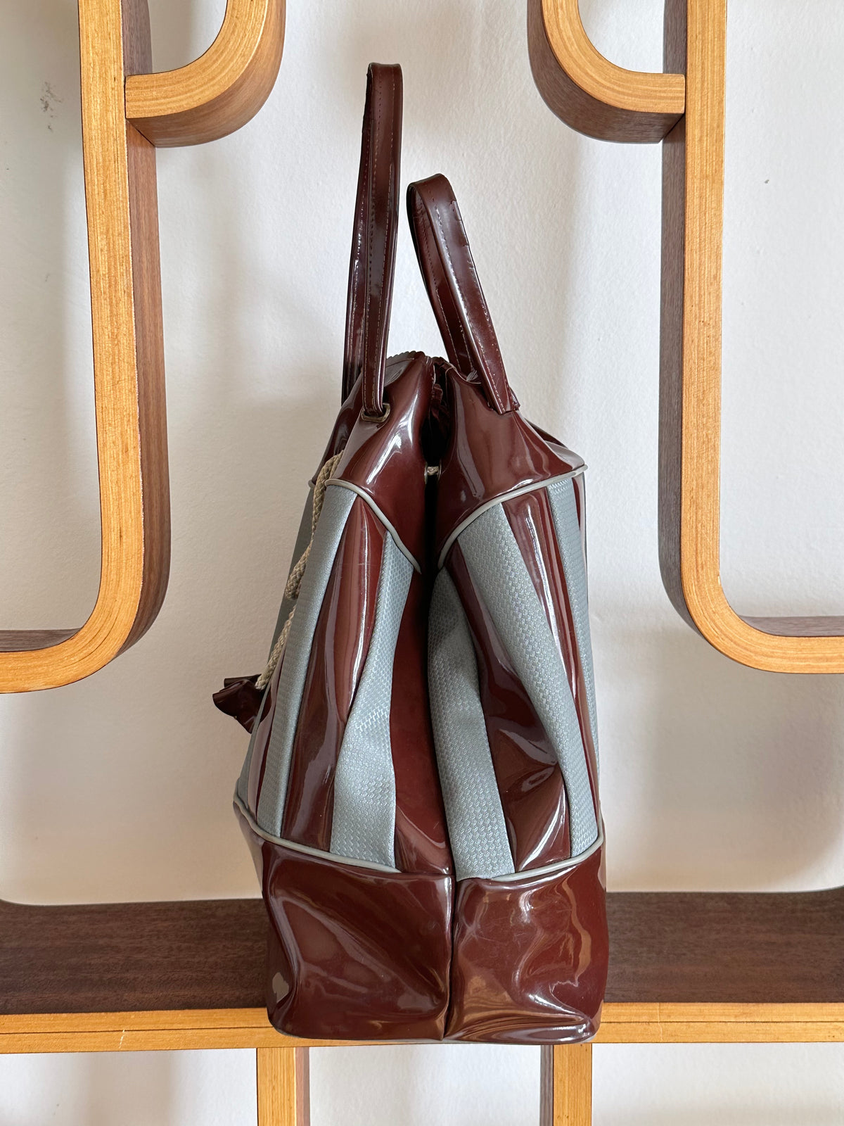 Vintage vinyl bucket bag