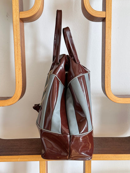 Vintage vinyl bucket bag