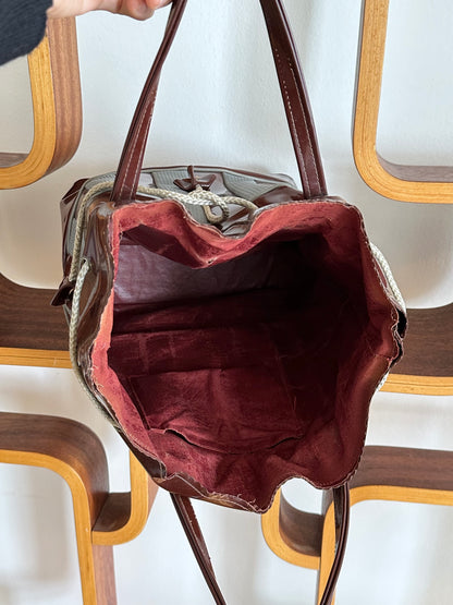 Vintage vinyl bucket bag