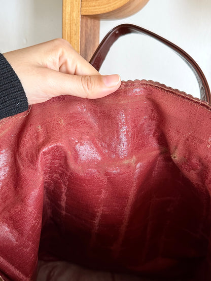 Vintage vinyl bucket bag