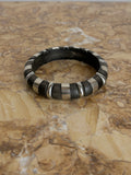 silver and wooden bangle wood black 925 bracelet stripe vintage jewelry シルバー 木 ウッド ブラック 黒 バングル ブレスレット ヴィンテージ ジュエリー