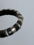 silver and wooden bangle