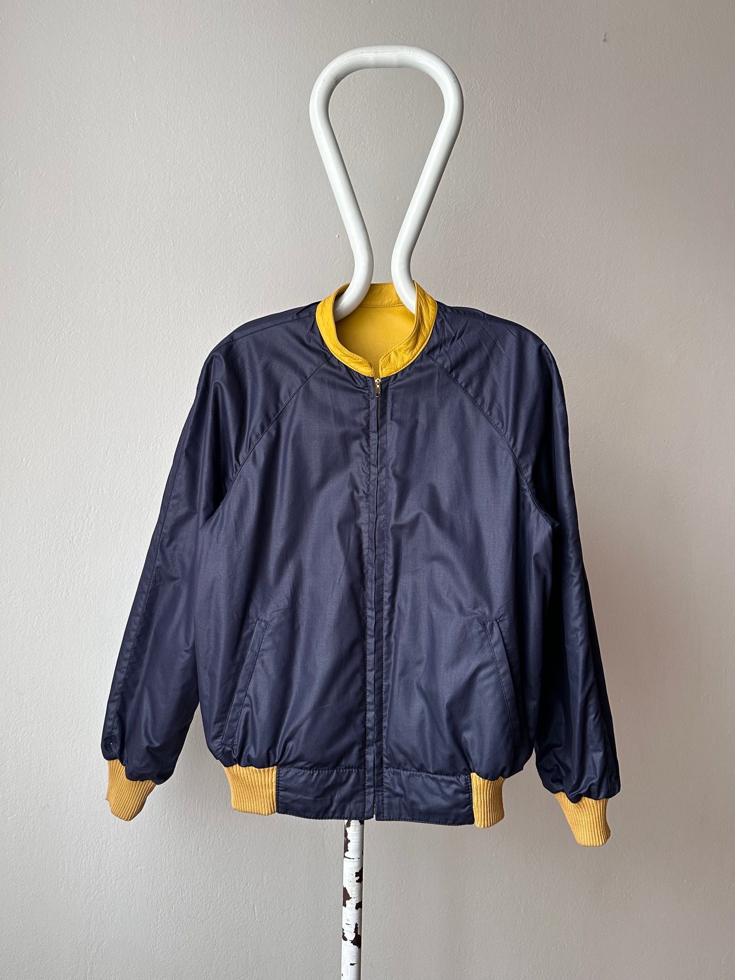 80s Italy reversible leather jkt