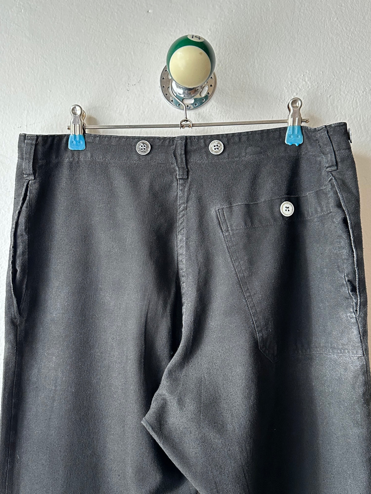 1980s East German black work trousers - w32