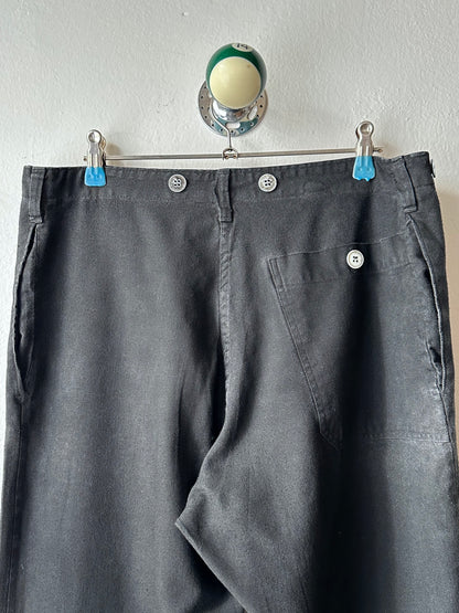 1980s East German black work trousers - w32