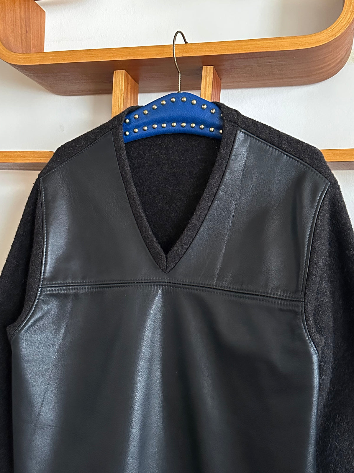 Leather and Wool Pullover