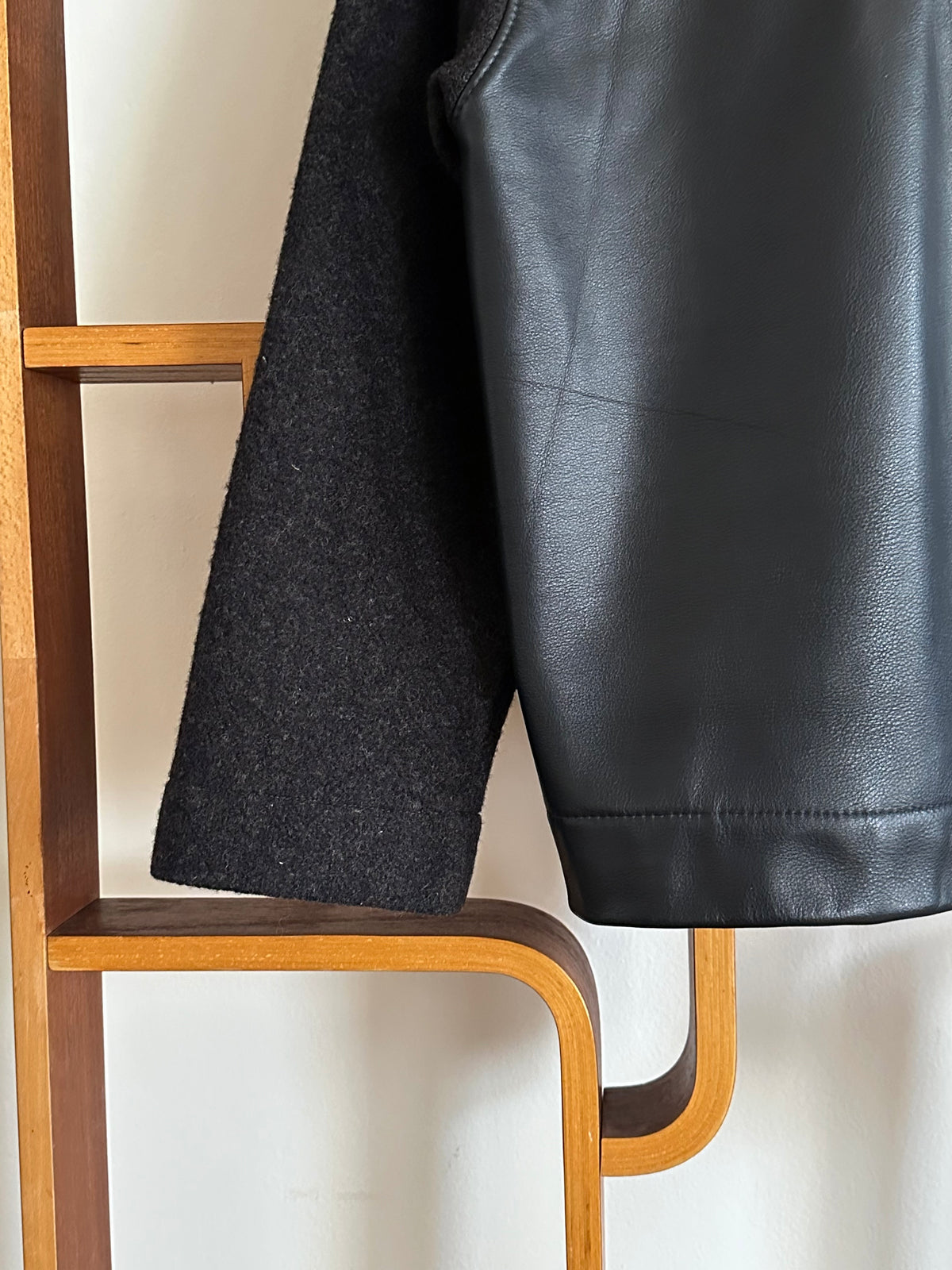 Leather and Wool Pullover