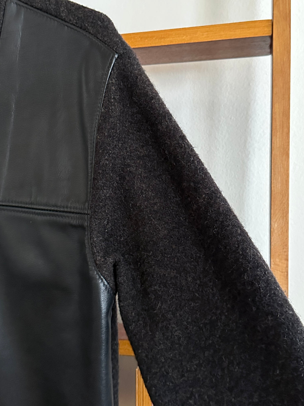 Leather and Wool Pullover
