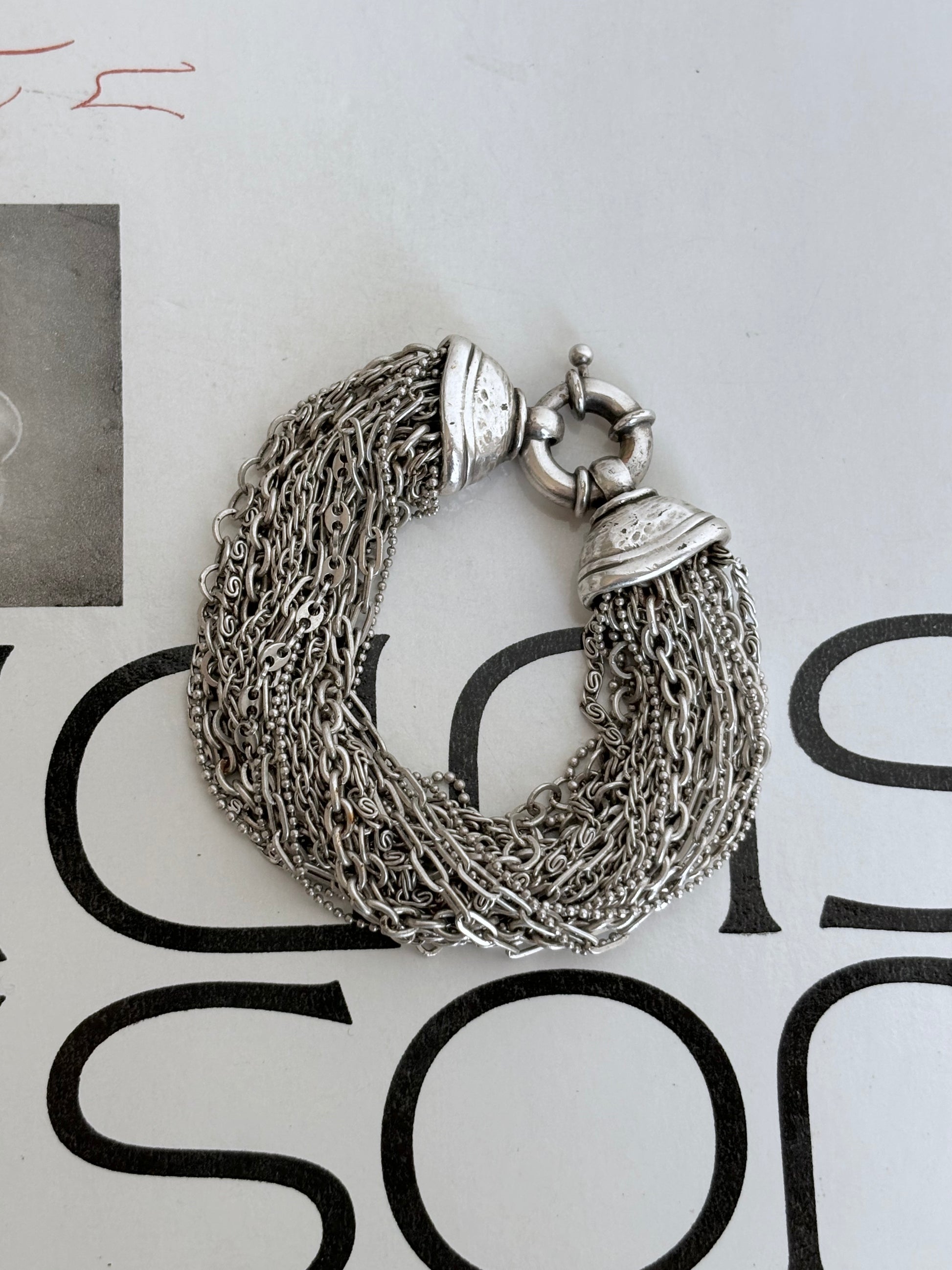 GAS vintage silver tone metal bracelet accessory jewelry ヴィンテージ シルバージュエリー シルバーブレスレット チェーンブレスレット シルバー925