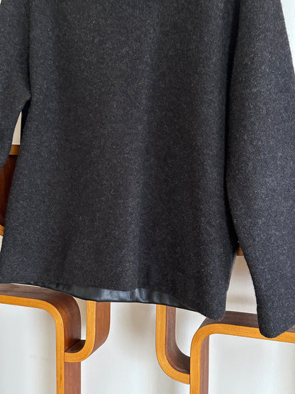 Leather and Wool Pullover
