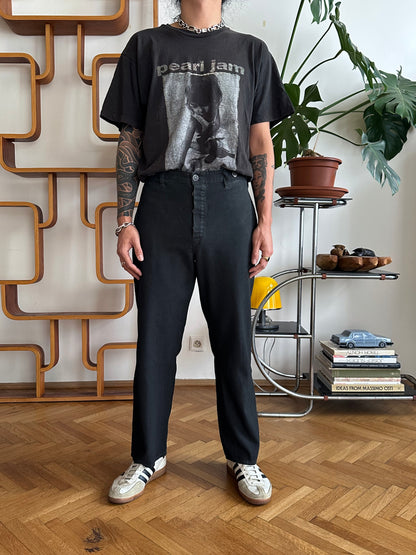 1980s East German black work trousers - w32