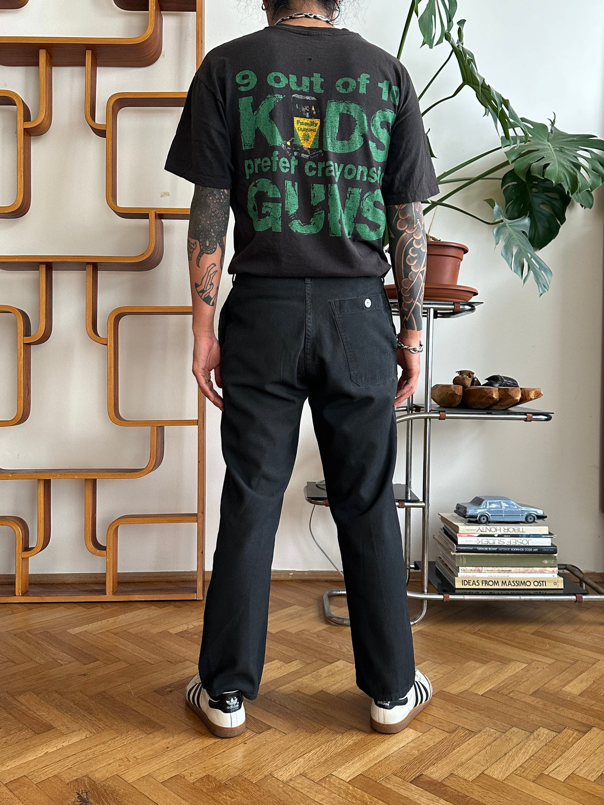 1980s East German black work trousers - w32